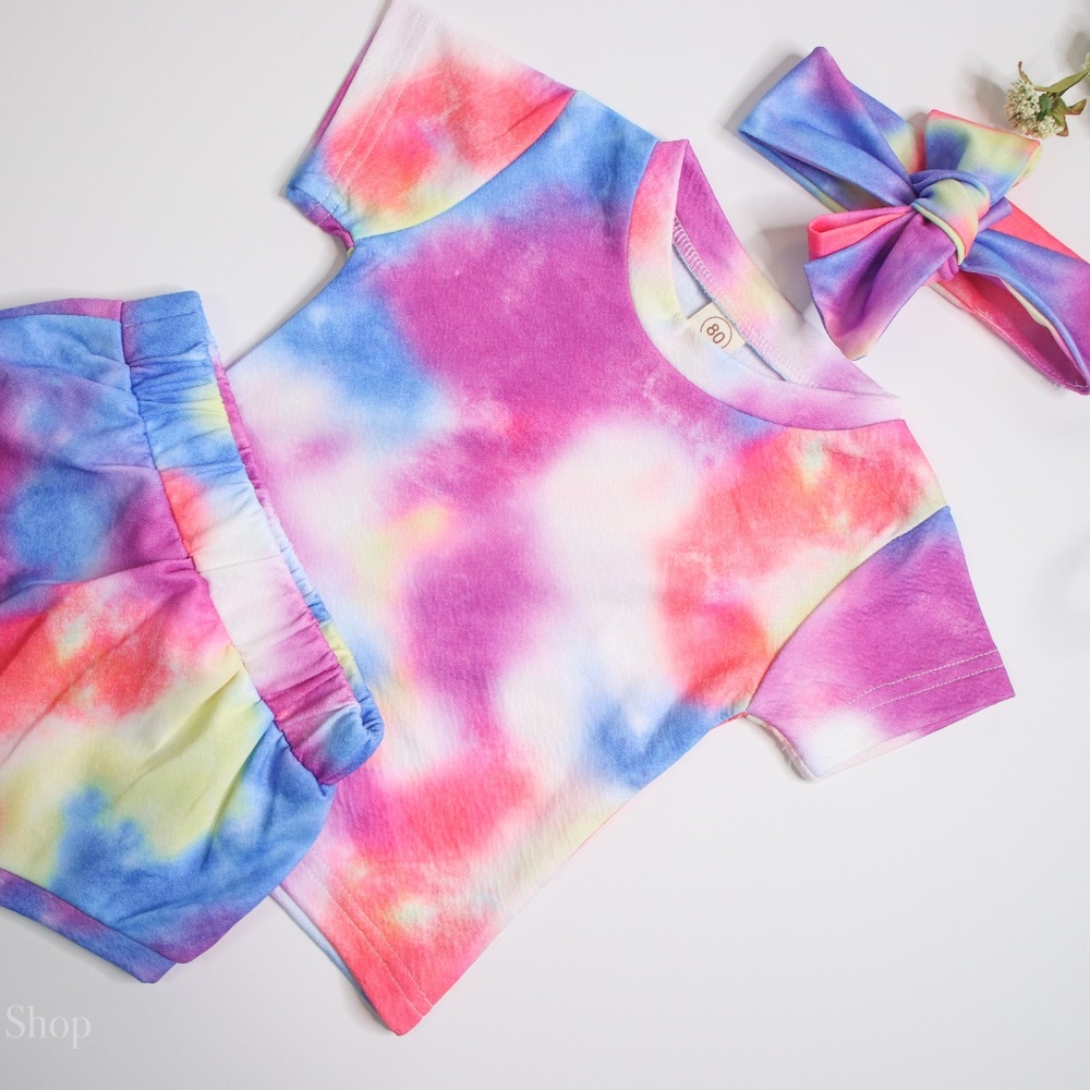 Tie-Dye 3 Piece Tee Shirt Set